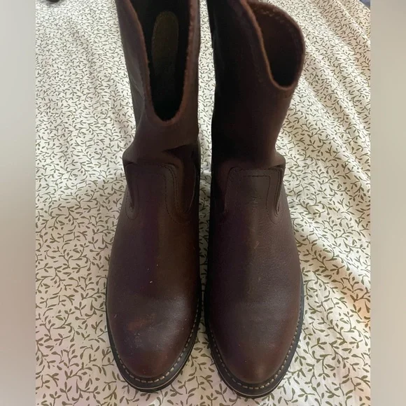 AdTec Men's 11" Ranch Wellington Classic Western Boots Leather Redteak Size 8.5 - Picture 2 of 10